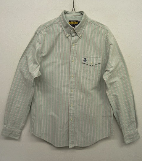 画像: RUGBY スカル刺繍 オックスフォード BDシャツ ストライプ柄 (USED) 「L/S Shirt」 入荷しました。