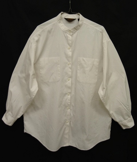 画像: 90'S EDDIE BAUER 黒タグ バンドカラーシャツ WHITE (VINTAGE) 「L/S Shirt」 入荷しました。