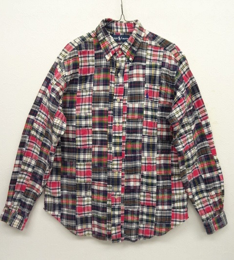 画像: RALPH LAUREN マドラスチェック パッチワーク BDシャツ (USED) 「L/S Shirt」 入荷しました。