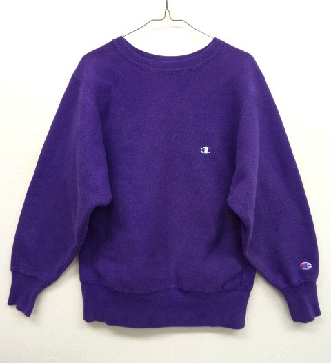 画像: 90'S CHAMPION 刺繍タグ リバースウィーブ 無地 パープル USA製 (VINTAGE) 「Sweat Shirt」 入荷しました。