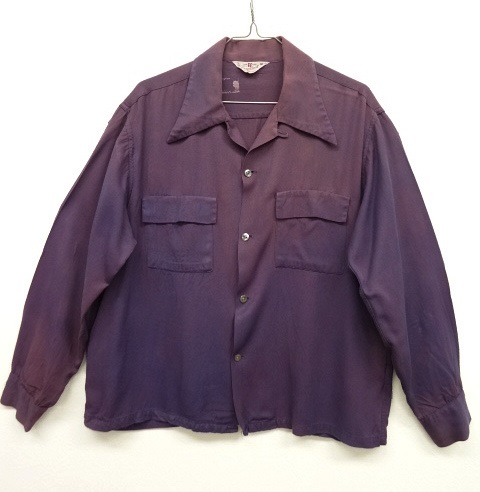 画像: 50'S CRANBROOK 三角タグ オープンカラー レーヨンシャツ ナス紺 (VINTAGE) 「L/S Shirt」 入荷しました。