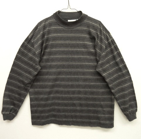 画像: 90'S WILLOW BAY ジャガードボーダー モックネック 長袖Tシャツ USA製 (VINTAGE) 「T-Shirt」 入荷しました。
