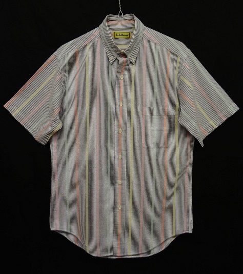 画像: 80'S LL Bean シアサッカー 半袖 BDシャツ ストライプ (VINTAGE) 「S/S Shirt」 入荷しました。