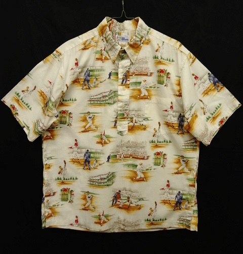 画像: 90'S REYN SPOONER コットン アロハシャツ ベースボール柄 ハワイ製 (VINTAGE) 「S/S Shirt」 入荷しました。