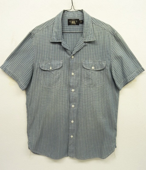 画像: RRL コットン オープンカラー ワークシャツ チェック柄 (USED) 「S/S Shirt」 入荷しました。