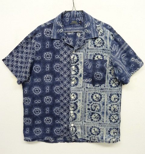 画像: RALPH LAUREN 絞り染め オープンカラー リネンシャツ インディゴ (USED) 「S/S Shirt」 入荷しました。