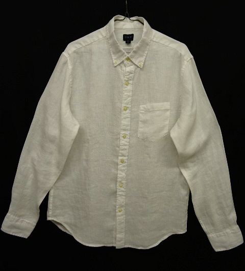 画像: 日本未発売 J.CREW リネン 長袖 BDシャツ ホワイト (NEW) 「L/S Shirt」 入荷しました。