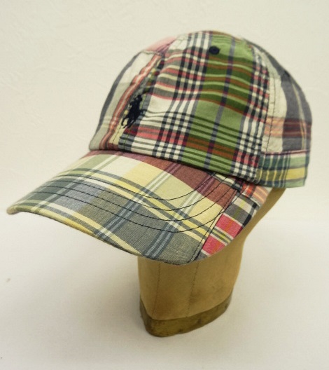 画像: RALPH LAUREN ロゴ刺繍 ベースボールキャップ マドラスチェック パッチワーク (NEW) 「Cap」 入荷しました。