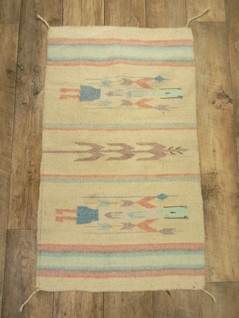 画像: ハンドウーブン ウール ラグ 98cm x 58cm (ANTIQUE) 「Antique Goods」 入荷しました。
