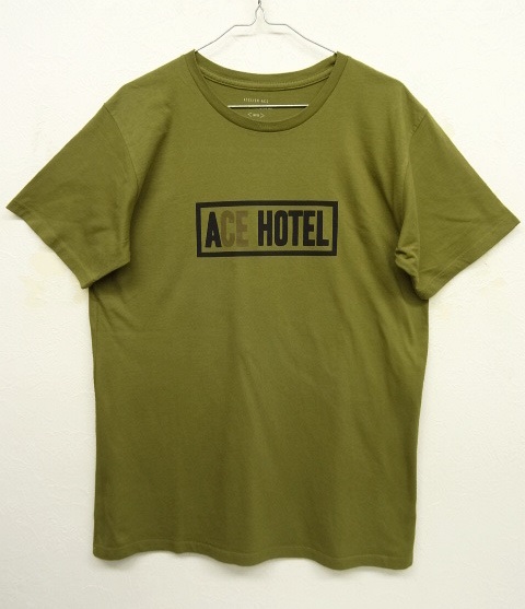 画像: 日本未発売 ACE HOTEL ボックスロゴ Tシャツ オリーブ USA製 (NEW) 「T-Shirt」 入荷しました。