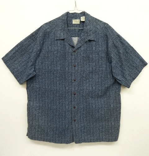 画像: 90'S LL Bean コットン 半袖 オープンカラーシャツ 総柄 (VINTAGE) 「S/S Shirt」 入荷しました。