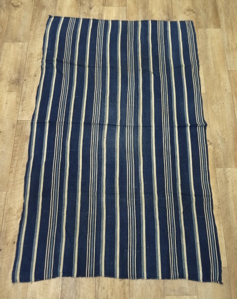画像: アフリカン インディゴ ファブリック INDIGO STRIPE 167cm x 106cm (ANTIQUE) 「Antique Goods」 入荷しました。