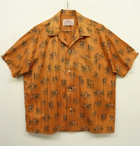画像: 70'S HOLLYWOOD コットン オープンカラーシャツ 馬柄 USA製 (VINTAGE) 「S/S Shirt」 入荷しました。