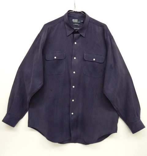画像: 90'S RALPH LAUREN シルクコットン 長袖シャツ NAVY (VINTAGE) 「L/S Shirt」 入荷しました。