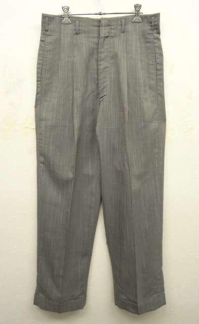 画像: 60'S UNKNOWN プリーツ入り スラックス カスリ柄 WALDESジップ (VINTAGE) 「Bottoms」 入荷しました。
