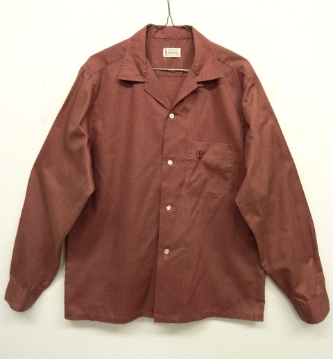 画像: 70'S TOWNCRAFT 無地 オープンカラーシャツ バーガンディ (VINTAGE) 「L/S Shirt」 入荷しました。