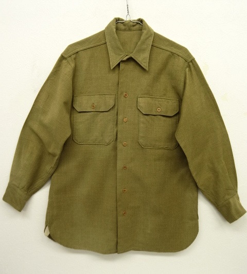 画像: 40'S アメリカ軍 US ARMY "マスタードシャツ" ウールシャツ OLIVE (VINTAGE) 「L/S Shirt」 入荷しました。