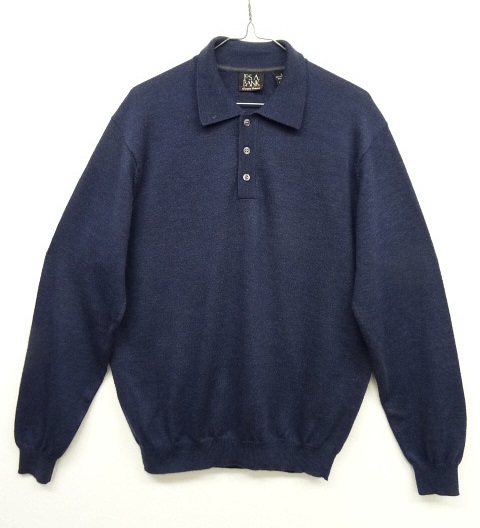 画像: JOS. A. BANK メリノウール ポロカラー ニット NAVY (USED) 「Knit」 入荷しました。