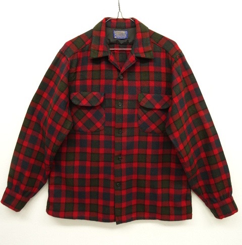 画像: 60'S PENDLETON ウール オープンカラーシャツ チェック柄 USA製 (VINTAGE) 「L/S Shirt」 入荷しました。