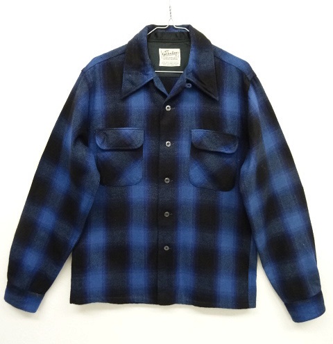 画像: 70'S GOLDEN LINE ウール オープンカラーシャツ オンブレチェック (VINTAGE) 「L/S Shirt」 入荷しました。