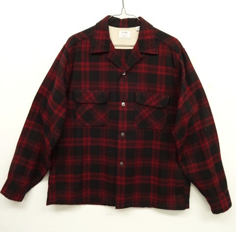 画像: 60'S SEARS ウール オープンカラーシャツ チェック柄 (VINTAGE) 「L/S Shirt」 入荷しました。