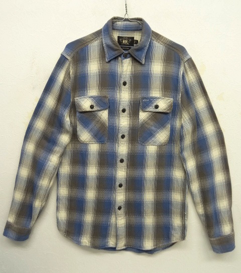 画像: RRL ヘビーフランネル 長袖シャツ オンブレチェック (USED) 「L/S Shirt」 入荷しました。