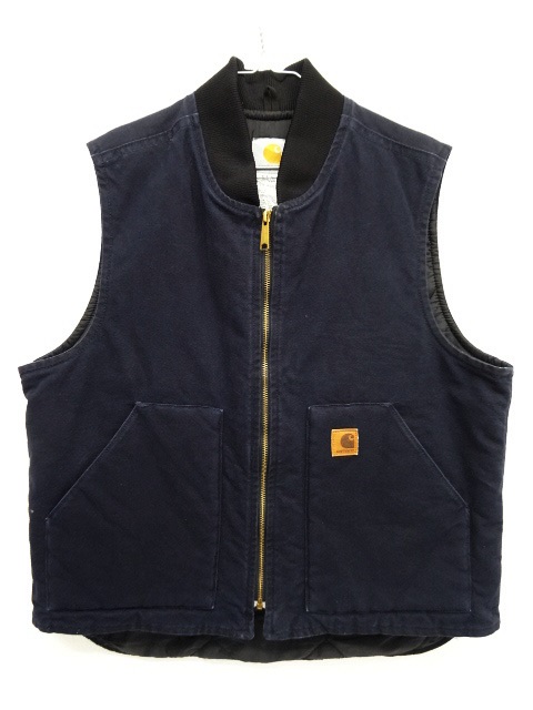 画像: 90'S CARHARTT 裏地キルティング ダックベスト NAVY (VINTAGE) 「No Sleeve」 入荷しました。