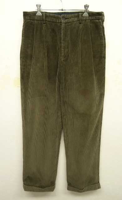 画像: BROOKS BROTHERS ツープリーツ 太畝 コーデュロイパンツ OLIVE (USED) 「Bottoms」 入荷しました。