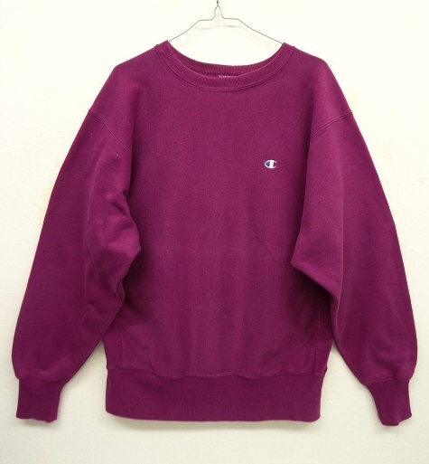 画像: 90'S CHAMPION 刺繍タグ リバースウィーブ 無地 グレープ USA製 (VINTAGE) 「Sweat Shirt」 入荷しました。