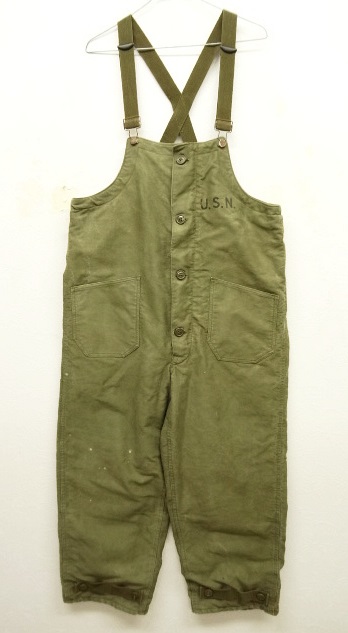 画像: 40'S アメリカ軍 US NAVY デッキトラウザーズ オーバーオール KHAKI (VINTAGE) 「Bottoms」 入荷しました。