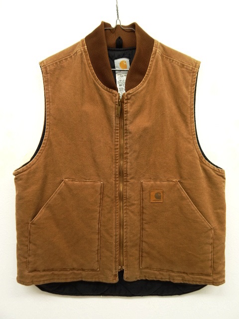 画像: 90'S CARHARTT 裏地キルティング ダックベスト BROWN (VINTAGE) 「No Sleeve」 入荷しました。