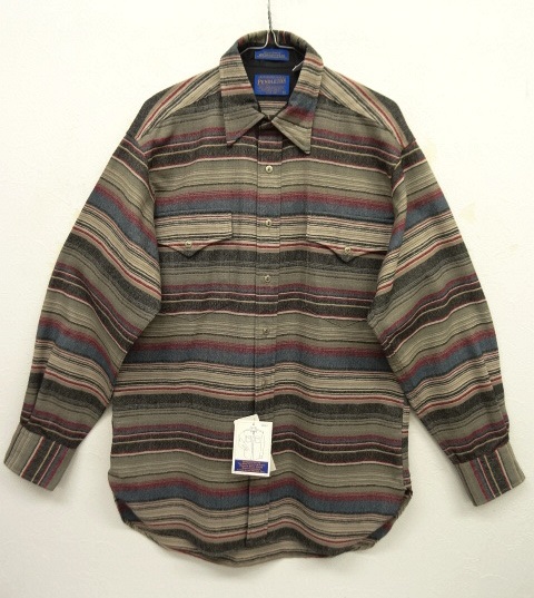 画像: PENDLETON コンチョボタン ウール ウエスタンシャツ ボーダー柄 USA製 (NEW) 「L/S Shirt」 入荷しました。