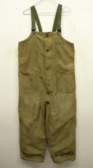 画像: 40'S アメリカ軍 US NAVY デッキトラウザーズ オーバーオール KHAKI (VINTAGE) 「Bottoms」 入荷しました。