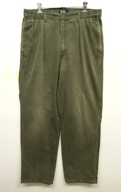 画像: 90'S RALPH LAUREN ツープリーツ チノパンツ OLIVE USA製 (VINTAGE) 「Bottoms」 入荷しました。