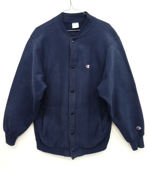 画像: 90'S CHAMPION 刺繍タグ リバースウィーブ スナップボタン カーディガン ネイビー USA製 (VINTAGE) 「Sweat Shirt」 入荷しました。