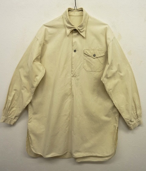 画像: 60'S フレンチワーク メタルボタン グランパシャツ (VINTAGE) 「L/S Shirt」 入荷しました。