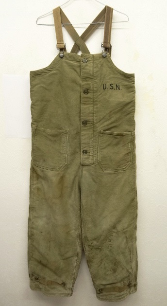 画像: 40'S アメリカ軍 US NAVY デッキトラウザーズ オーバーオール SMALL (VINTAGE) 「Bottoms」 入荷しました。
