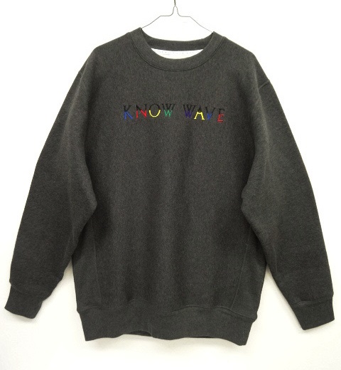 画像: KNOW WAVE ヘビーウエイト クルーネック スウェット ロゴ刺繍 CHARCOAL (NEW) 「Sweat Shirt」 入荷しました。