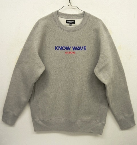 画像: KNOW WAVE ヘビーウエイト クルーネック スウェット ロゴ刺繍 GREY (NEW) 「Sweat Shirt」 入荷しました。