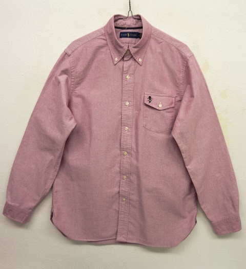 画像: RALPH LAUREN スカル刺繍 オックスフォード BDシャツ RED (NEW) 「L/S Shirt」 入荷しました。