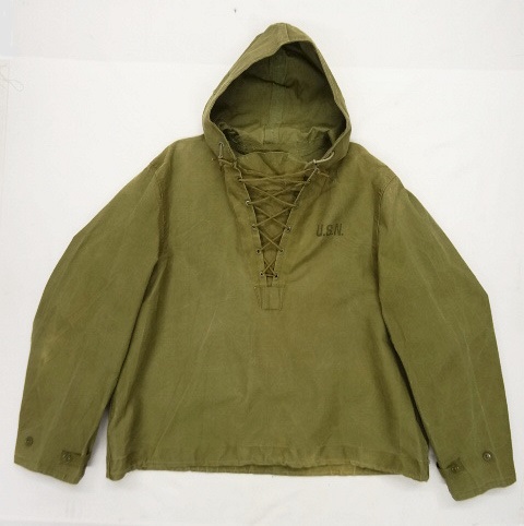 画像: 40'S アメリカ軍 US NAVY レースアップ デッキ レインパーカー (VINTAGE) 「Jacket」 入荷しました。