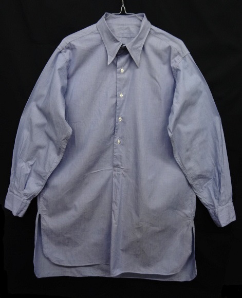 画像: 60'S フランス マチ付き グランパシャツ ブルー (VINTAGE) 「L/S Shirt」 入荷しました。