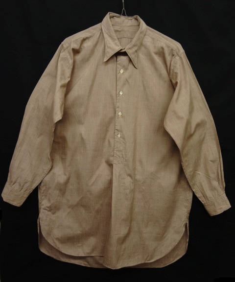 画像: 60'S フランス マチ付き グランパシャツ ベージュ (VINTAGE) 「L/S Shirt」 入荷しました。