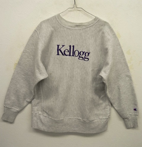 画像: 90'S CHAMPION 刺繍タグ リバースウィーブ Kellogg刺繍 グレー USA製 (VINTAGE) 「Sweat Shirt」 入荷しました。