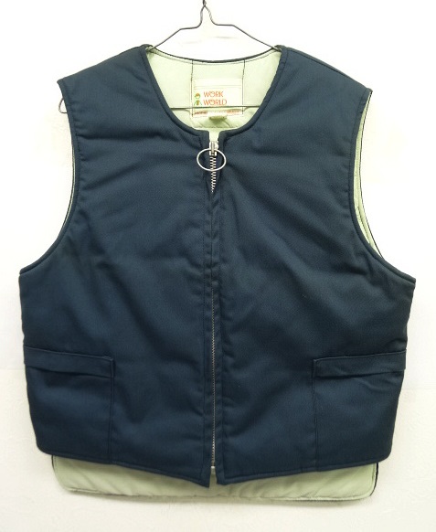 画像: WORK WORLD 中綿入り ベスト BLUE カナダ製 (VINTAGE) 「No Sleeve」 入荷しました。