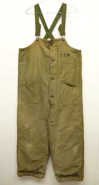 画像: 40'S アメリカ軍 US NAVY デッキトラウザーズ オーバーオール MEDIUM (VINTAGE) 「Bottoms」 入荷しました。