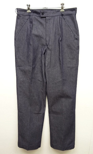 画像: フランス軍 プリーツ入り デニムパンツ インディゴ (DEADSTOCK) 「Bottoms」 入荷しました。