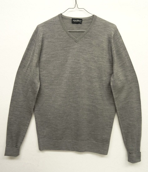 画像: JOHN SMEDLEY Vネック ニット ヘザーグレー イングランド製 (USED) 「Knit」 入荷しました。