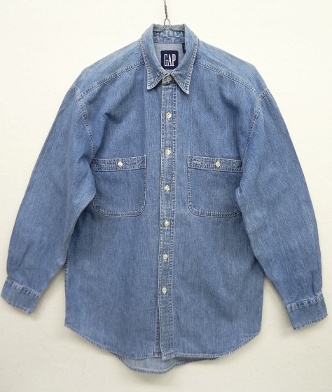 画像: 90'S GAP 旧タグ デニム ワークシャツ ライトインディゴ (VINTAGE) 「L/S Shirt」 入荷しました。