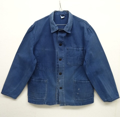 画像: ユーロワーク HBT ヘリンボーンツイル ワークジャケット カバーオール ブルー (VINTAGE) 「Jacket」 入荷しました。
